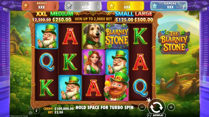 The Blarney Stone - tela de jogo em sessão ativa